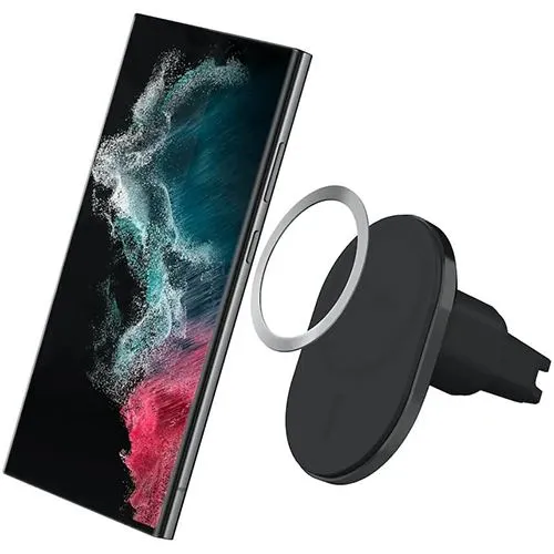 Suporte Magnético para Grelha de Ventilação Carro + Cabo USB-C 100% Mag Pro - Preto Antiderrapante