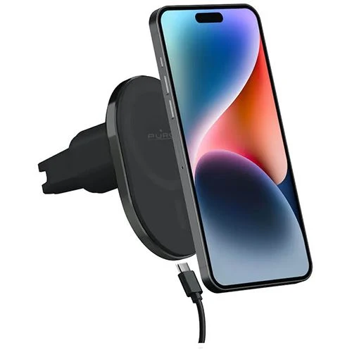Suporte Magnético para Grelha de Ventilação Carro + Cabo USB-C 100% Mag Pro - Preto Antiderrapante