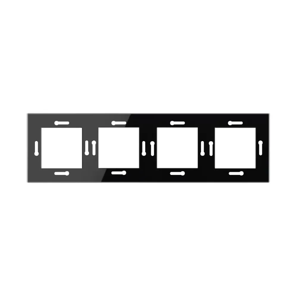 Livolo | 1+1+1+1 | Preto brilhante | Janela do adaptador Tampa extra