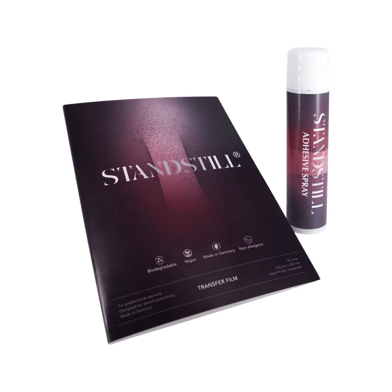 Conjunto StandStill Filme de Transferência 50 pcs & Spray Adesivo para Estêncil