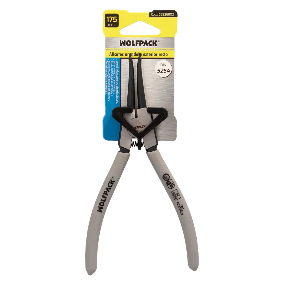 Alicate para éis de retenção externos retos, 175 mm. ço DIN 5254. éis de retenção, éis de retenção, éis de retenção