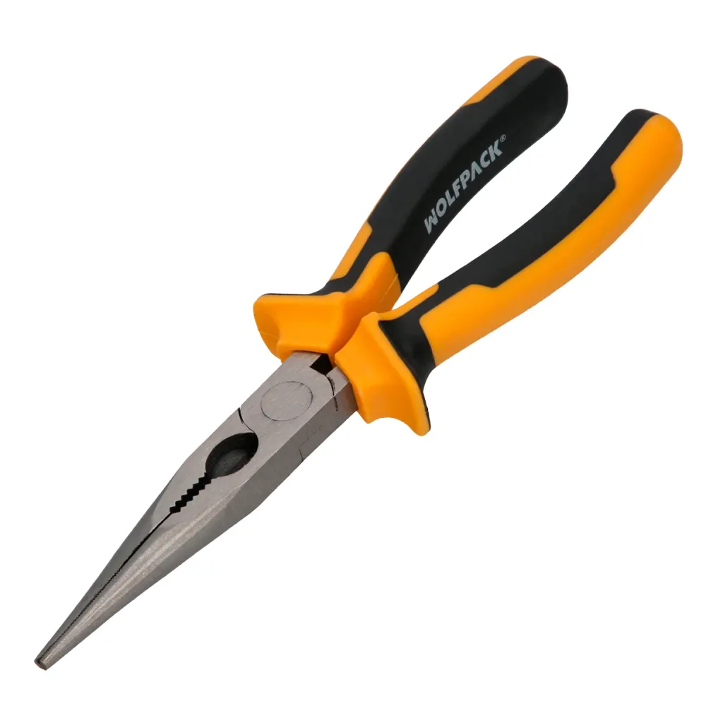Alicate de bico reto de 200 mm. Alicate de bico reto de ço DIN 5745, alicate de bico reto longo,