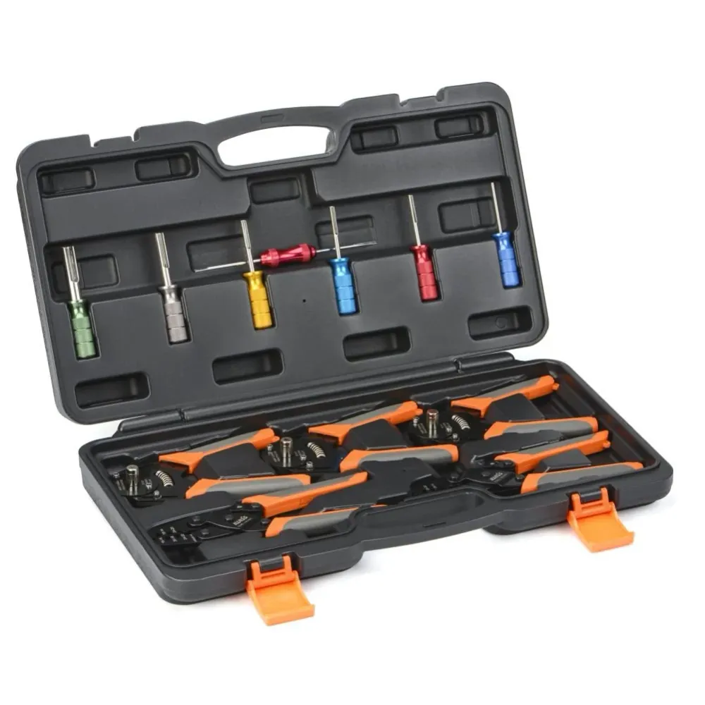 KIT-DC01 Crimpador de cilindro fechado, crimpador de contatos estampados e kit de ferramentas de crimpagem de terminais co...