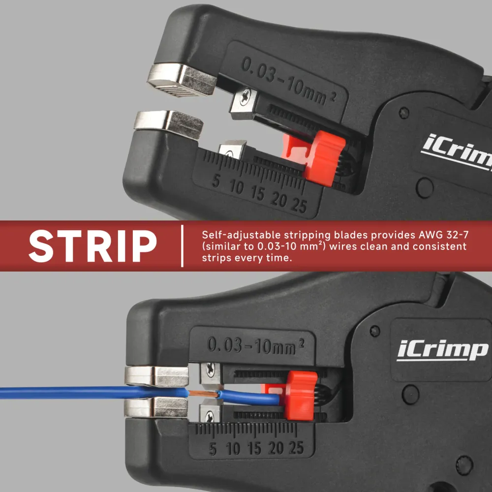 Alicate de decapagem de fios IWS-D10 com cortador integrado, ferramenta multifuncional para decapagem de fios e corte de 0...