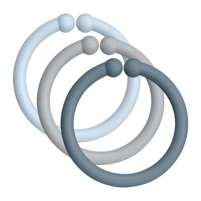 BIBS Loops - éis de suspensão - Pacote de 12 - Azul Bebé/Nuvem/Petrol