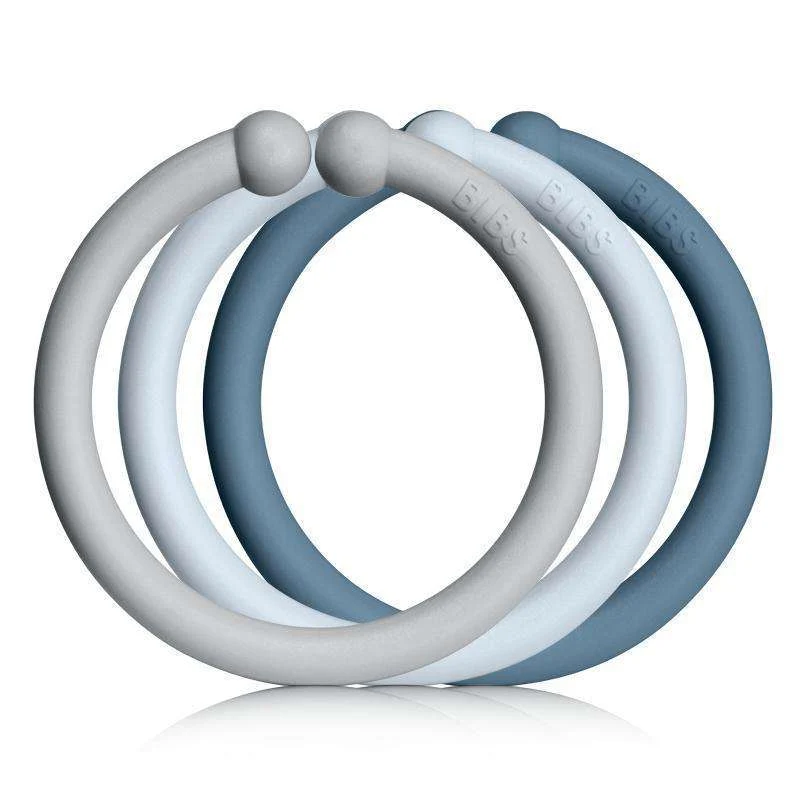 BIBS Loops - éis de suspensão - Pacote de 12 - Azul Bebé/Nuvem/Petrol