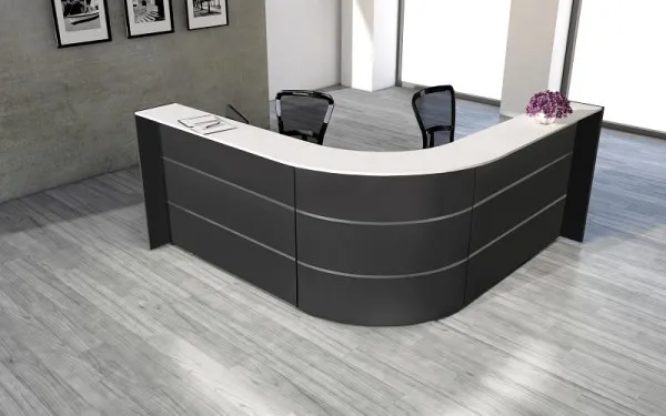 Contador angular Kerkmann Bari, L 2350 mm x P 2350 mm x 1120 mm, cor: antracite, 21355613