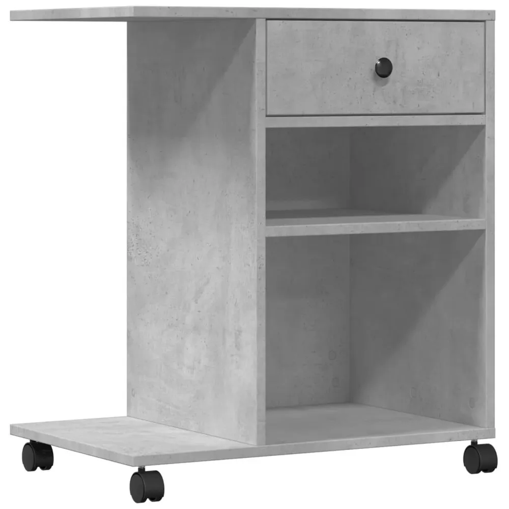 Suporte para impressora com rodas 60x40x68,5cm cinzento cimento