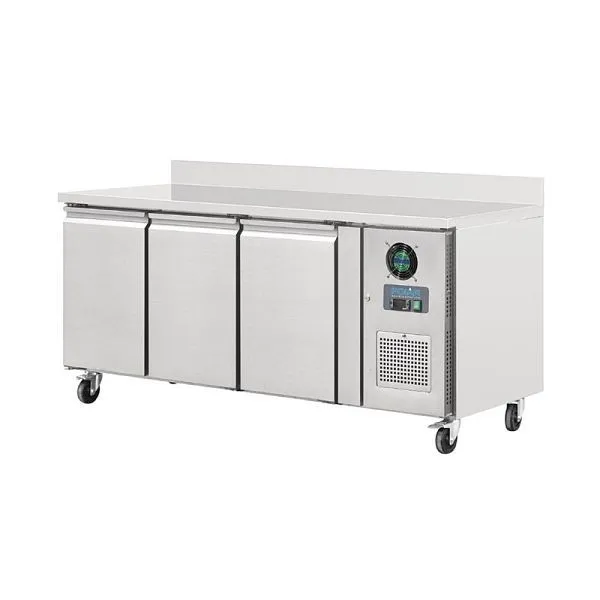 Congelador de ço inoxidável de 3 portas da série Polar U com splashback 417Ltr, DL917