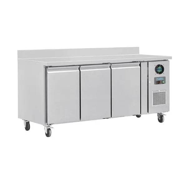 Congelador de ço inoxidável de 3 portas da série Polar U com splashback 417Ltr, DL917