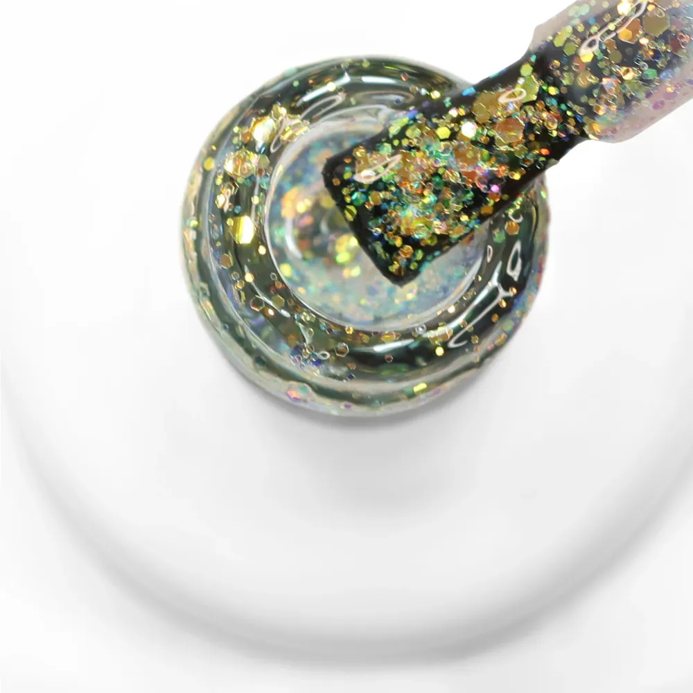 Kit Verniz Gel 6 Cores Express Glitter Panic (#1 #6) com Pintura Pronta