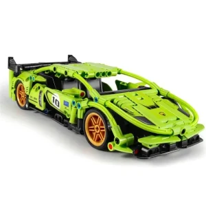 Green supercar, 457-piece car