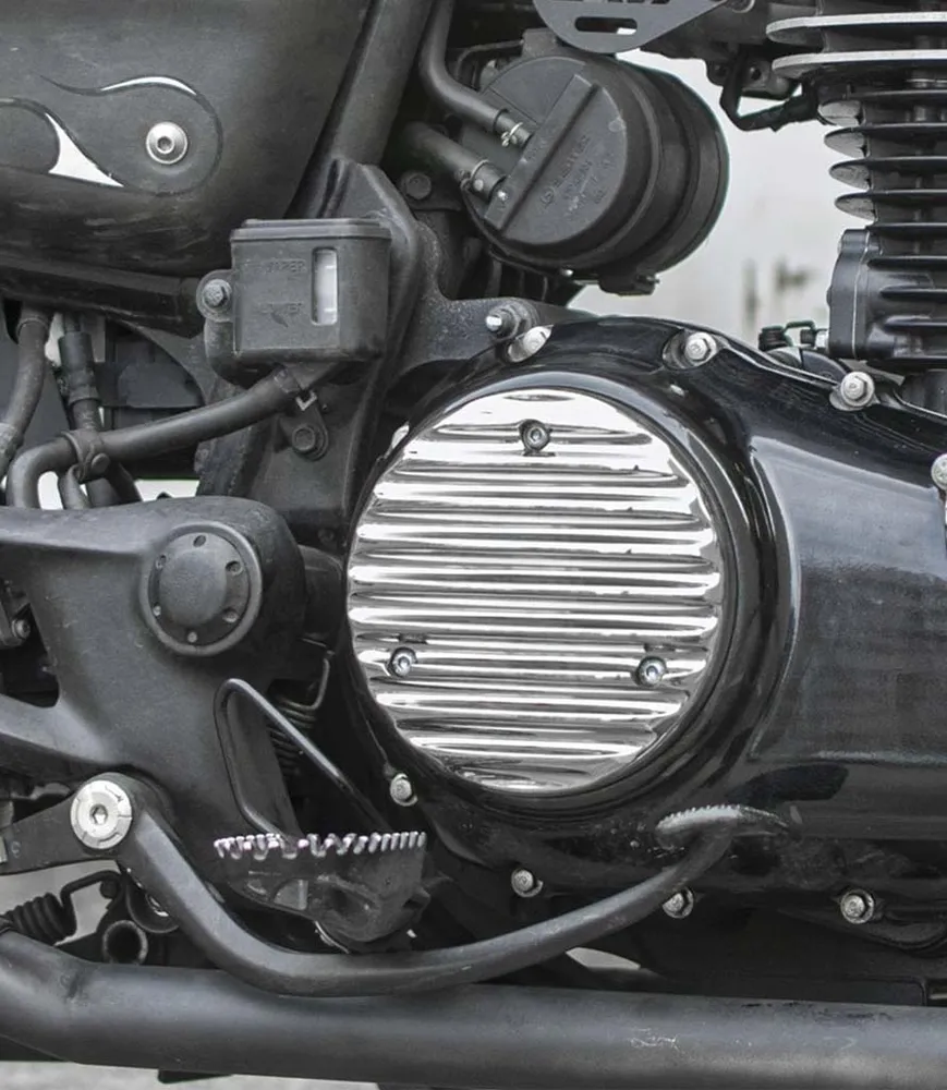 Shiny Right 'Ribbed' Engine Cover Honda com Proteção UV