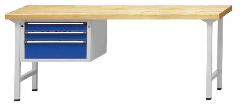 Bancada combinada de bancadas ANKE, modelo 623 V, 2000 x 700 x 840 mm, RAL 7035/5010, BMP 40 mm, 410.664