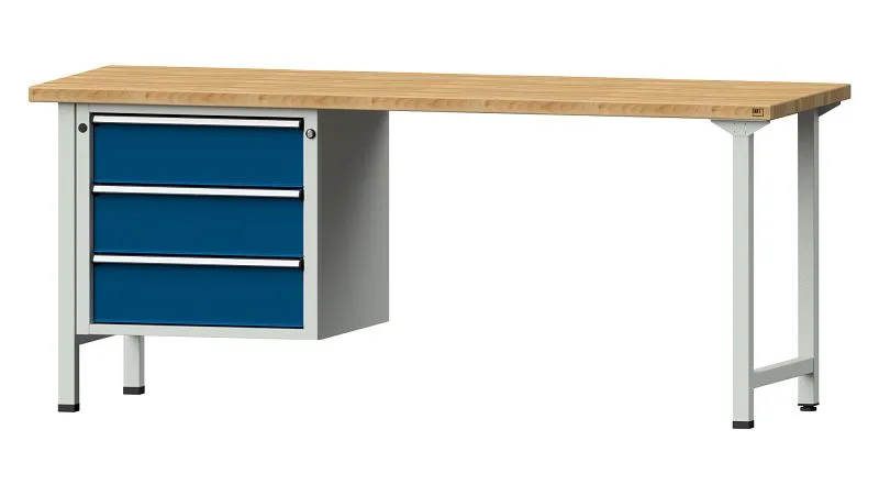 Bancada combinada de bancadas ANKE, modelo 726 V, 2000 x 700 x 840 mm, RAL 7035/5010, BMP 40 mm, 410.744