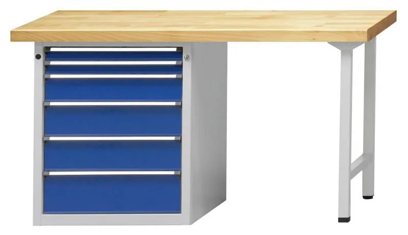 Bancada combinada de bancadas ANKE, modelo 812 V, 1500 x 700 x 840 mm, RAL 7035/5010, BMP 40 mm, 410.476