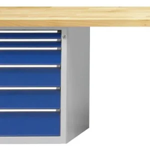 Bancada combinada de bancadas ANKE, modelo 812 V, 1500 x 700 x 840 mm, RAL 7035/5010, BMP 40 mm, 410.476