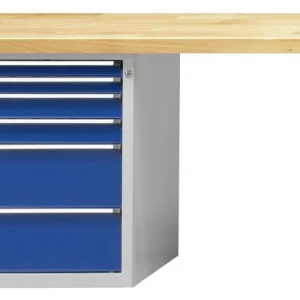 Bancada combinada de bancadas ANKE, modelo 814 V, 1500 x 700 x 840 mm, RAL 7035/5010, BMP 40 mm, 410.508
