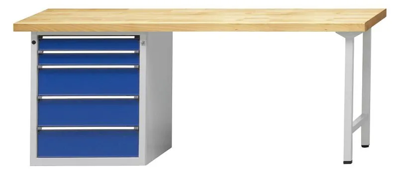 Bancada combinada de bancadas ANKE, modelo 830 V, 2000 x 700 x 840 mm, RAL 7035/5010, BMP 40 mm, 410.944