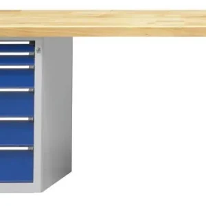 Bancada combinada de bancadas ANKE, modelo 832 V, 2000 x 700 x 840 mm, RAL 7035/5010, BMP 40 mm, 410.976