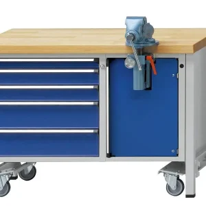 Bancada de montagem de bancadas ANKE, modelo 703 V, 1270 x 700 x 840 mm, RAL 7035/5010, BMPK 40 mm, 340.020
