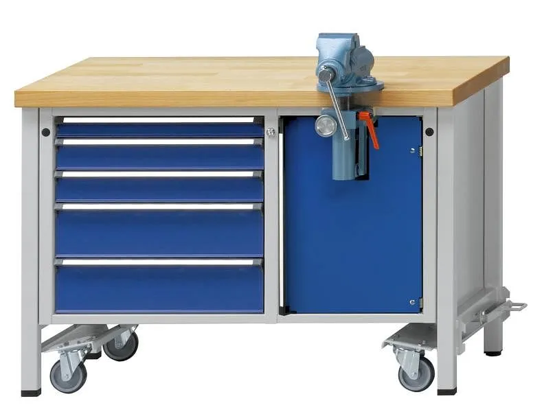 Bancada de montagem de bancadas ANKE, modelo 703 V, 1270 x 700 x 840 mm, RAL 7035/5010, BMPK 40 mm, 340.020