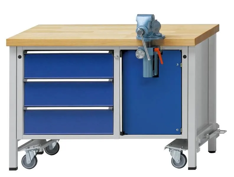 bancada de montagem de bancadas ANKE, modelo 706 V, 1270 x 700 x 840 mm, RAL 7035/5010, ZBP 40 mm, 340.040