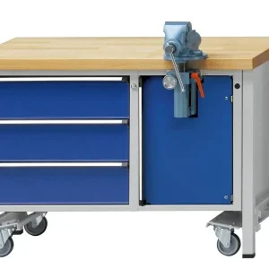 bancada de montagem de bancadas ANKE, modelo 706 V, 1270 x 700 x 840 mm, RAL 7035/5010, BMP 40 mm, 340.036