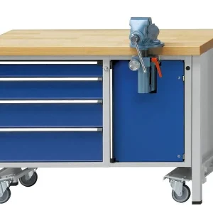 Bancada de montagem de bancadas ANKE, modelo 707 V, 1270 x 700 x 840 mm, RAL 7035/5010, BMP 40 mm, 340.042