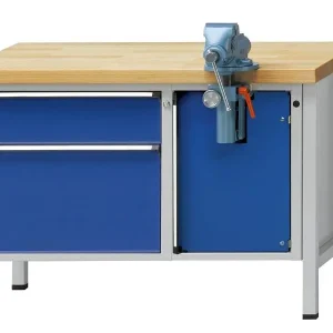 Bancada de montagem de bancadas ANKE, modelo 801 V, 1270 x 700 x 840 mm, RAL 7035/5010, BMPK 40 mm, 340.108