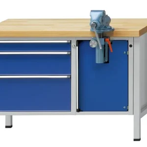 Bancada de montagem de bancadas ANKE, modelo 804 V, 1270 x 700 x 840 mm, RAL 7035/5010, BMP 40 mm, 340.124