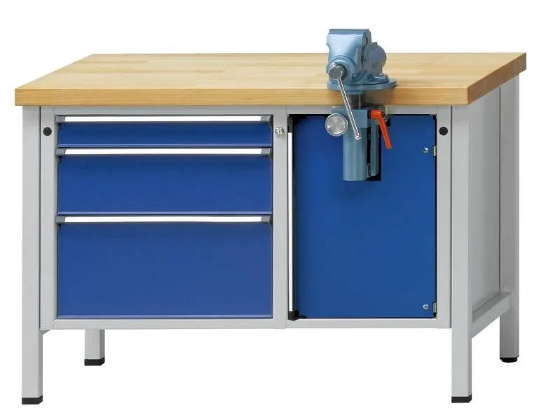 Bancada de montagem de bancadas ANKE, modelo 804 V, 1270 x 700 x 840 mm, RAL 7035/5010, BMP 40 mm, 340.124