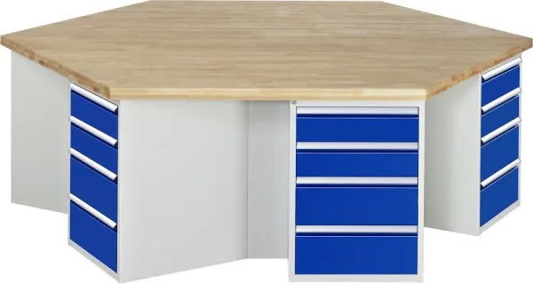Bancada de trabalho de grupo RAU série 4000, 24 x gavetas, 2700x840x2340 mm, 03-498-135B4S.11