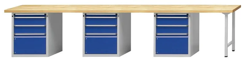 Bancadas ANKE Bancada combinada, modelo 926 V, 4050 x 700 x 840 mm, RAL 7035/5010, BMP 40 mm, 411.800
