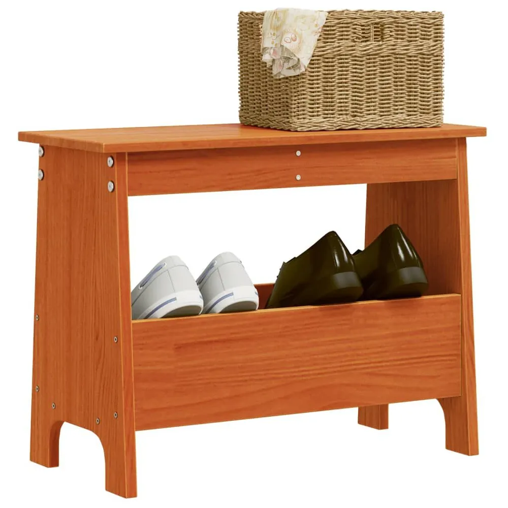 Alta Resistência Banco de corredor 60x28x45 cm pinho maciço castanho cera