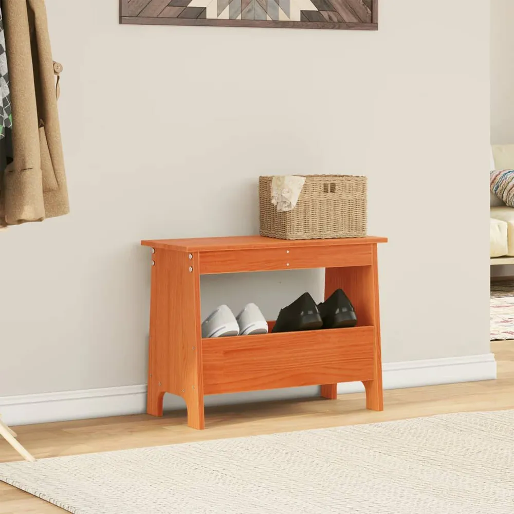 Alta Resistência Banco de corredor 60x28x45 cm pinho maciço castanho cera