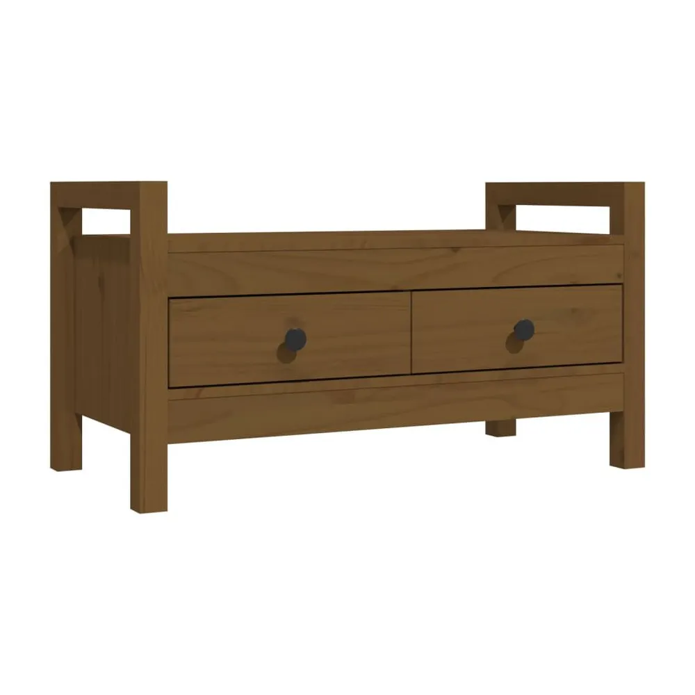 Corta-fitas de Seguranç Banco de corredor 80x40x43 cm pinho maciço castanho mel