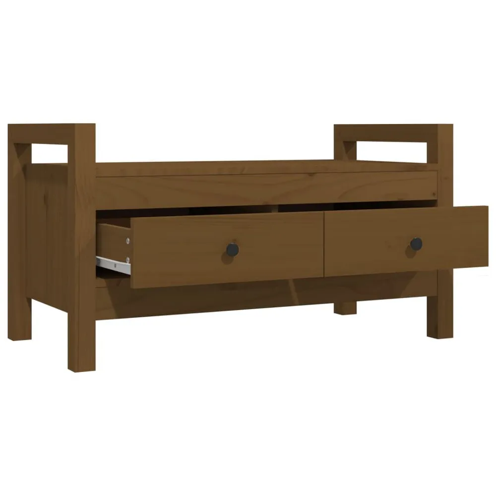 Corta-fitas de Seguranç Banco de corredor 80x40x43 cm pinho maciço castanho mel