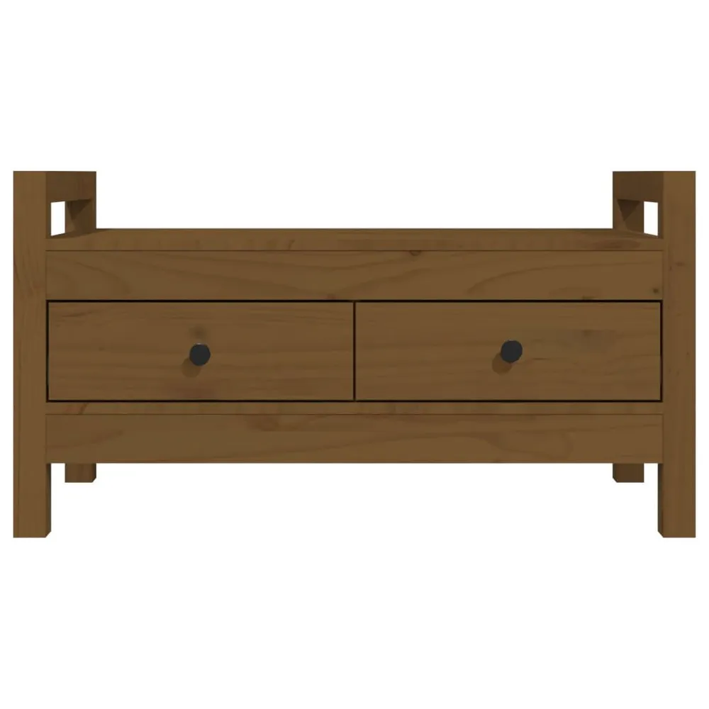 Corta-fitas de Seguranç Banco de corredor 80x40x43 cm pinho maciço castanho mel