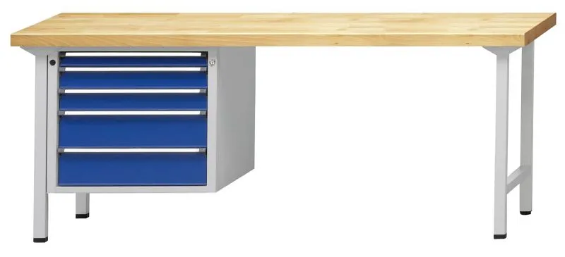 Bancada combinada de bancadas ANKE, modelo 723 V, 2000 x 700 x 840 mm, RAL 7035/5010, BMP 40 mm, 410.728
