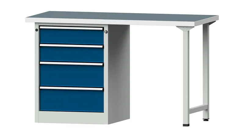 Bancada combinada de bancadas ANKE, modelo 816 V, 1500 x 700 x 890 mm, RAL 7035/5010, UBP 40 mm, 415.009