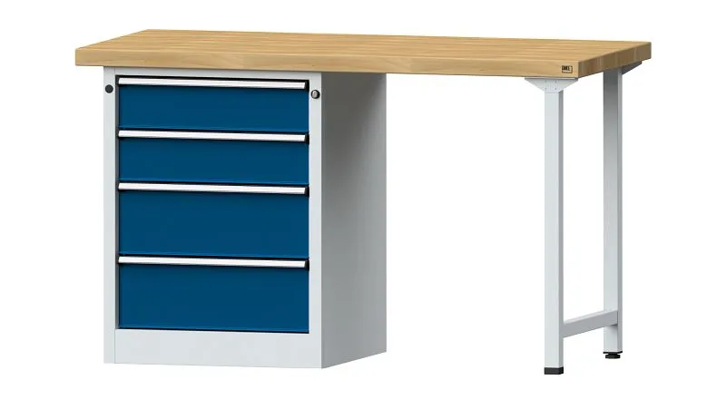Bancada combinada de bancadas ANKE, modelo 816 V, 1500 x 700 x 900 mm, RAL 7035/5010, BMP 50 mm, 415.003