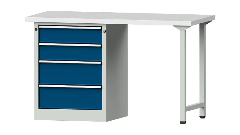 Bancada combinada de bancadas ANKE, modelo 816 V, 1500 x 700 x 890 mm, RAL 7035/5010, KSP 40 mm, 415.005