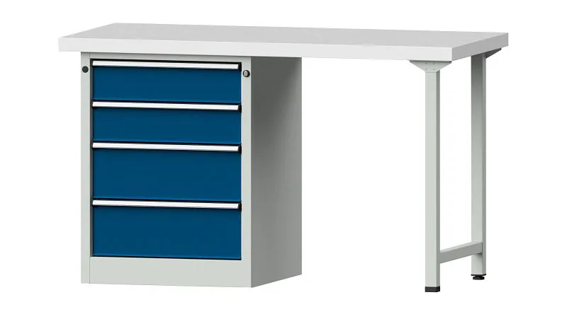Bancada combinada de bancadas ANKE, modelo 816 V, 1500 x 700 x 900 mm, RAL 7035/5010, KSP 50 mm, 415.007