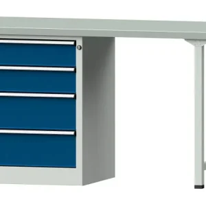 Bancada combinada de bancadas ANKE, modelo 816 V, 1500 x 700 x 890 mm, RAL 7035/5010, ZBP 40 mm, 415.013