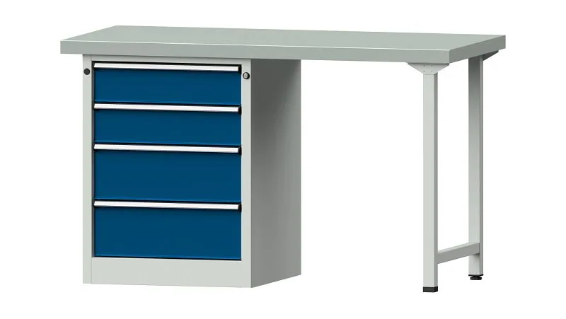 Bancada combinada de bancadas ANKE, modelo 816 V, 1500 x 700 x 900 mm, RAL 7035/5010, ZBP 50 mm, 415.015