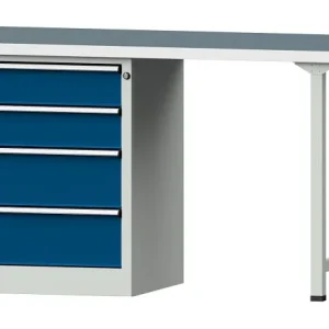 Bancada combinada de bancadas ANKE, modelo 816 V, 1500 x 700 x 890 mm, RAL 7035/5010, UBP 40 mm, 415.009
