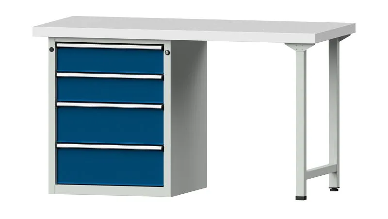 Bancada combinada de bancadas ANKE, modelo 816 V, 1500 x 700 x 850 mm, RAL 7035/5010, KSP 50 mm, 415.006