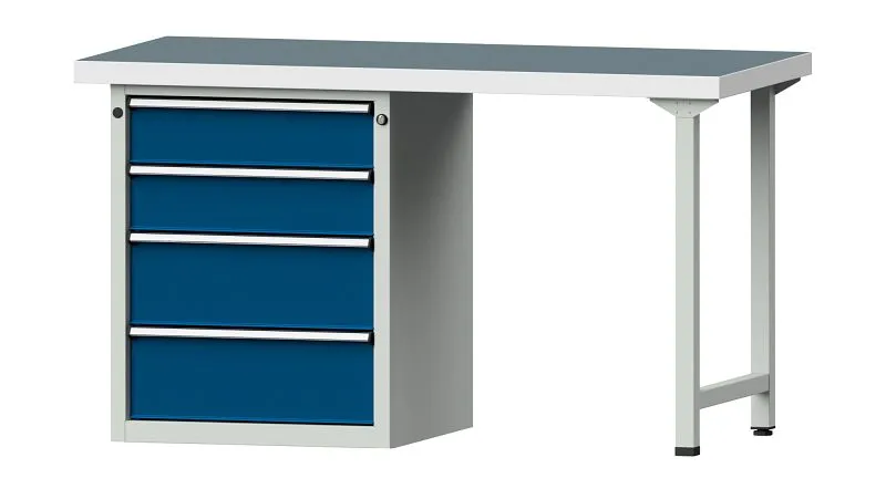Bancada combinada de bancadas ANKE, modelo 816 V, 1500 x 700 x 850 mm, RAL 7035/5010, UBP 50 mm, 415.010