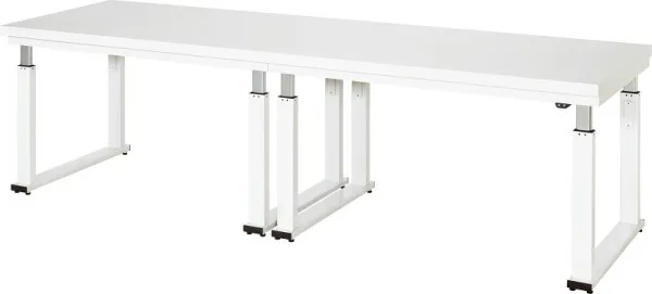 Bancada de trabalho RAU série adlatus 600, W3000 x D900 x H740-1140 mm, bancada com revestimento laminado rígido (HPL), es...